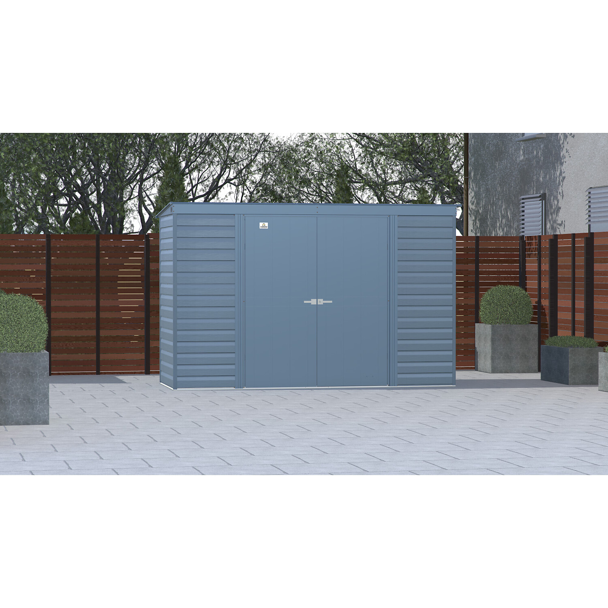 Arrow Storage Products, Select Steel Shed 10x4 Blue Grey SCP104BG, Length 4 ft, Width 10 ft, Model# SCP104BG